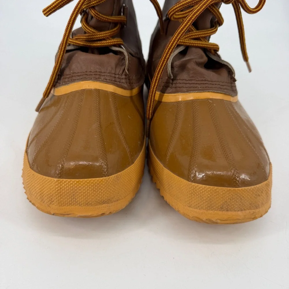 Sorel Manitou Kaufman Vintage Men 11 Brown Leather Rubber Duck Winter Snow Boots